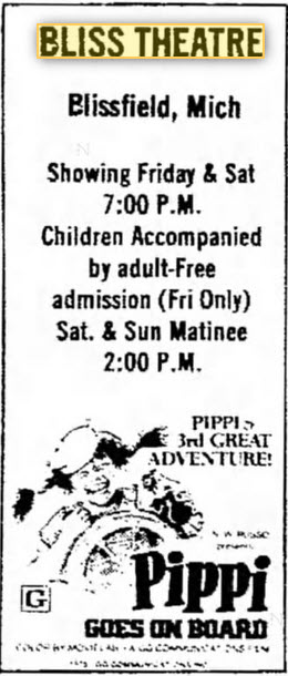 Bliss Theatre - Mar 26 1976 Ad